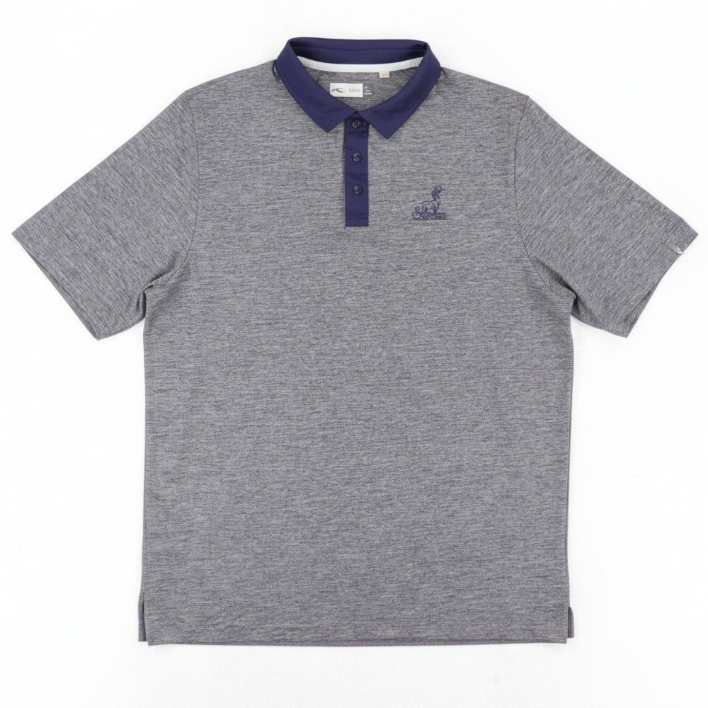 KJUS Luca Polo Shirt Mens XL Gray Blue Golf UPF 50+ Performance Sanctuary GC
